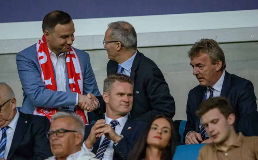 Andrzej Duda na trybunach