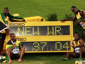 Nesta Carter, Usain Bolt, Michael Frater i Yohan Blake