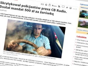 500 złotych za komentarz przez CB radio