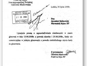 Usprawiedliwienie Gabrieli Masłowskiej
