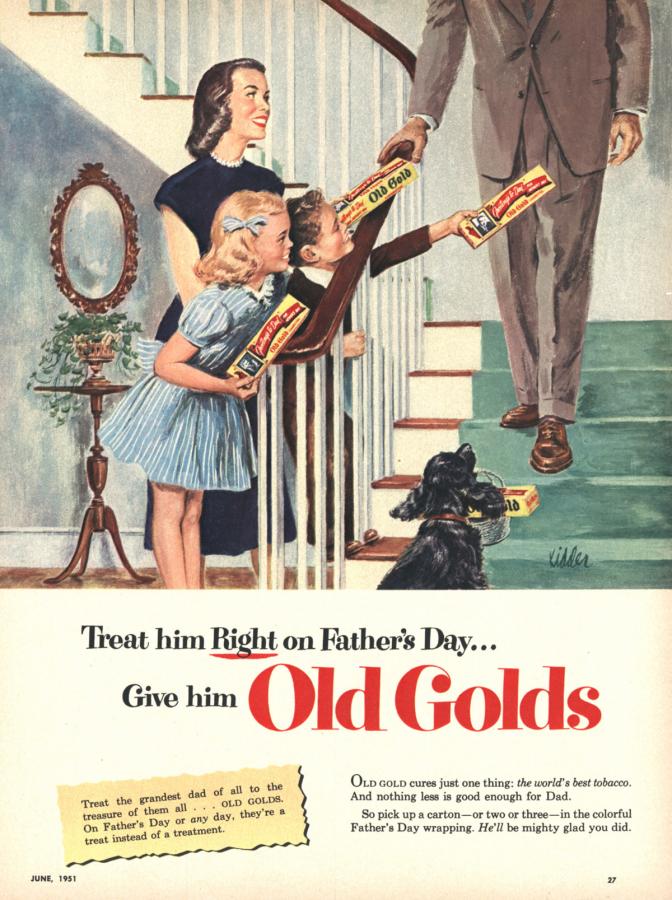 Papierosy "Old Gold", rok 1951