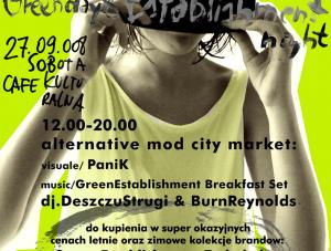 Wyborowy Greenday & Establishment Night w Cafe Kulturalna w dniu 27.09.br