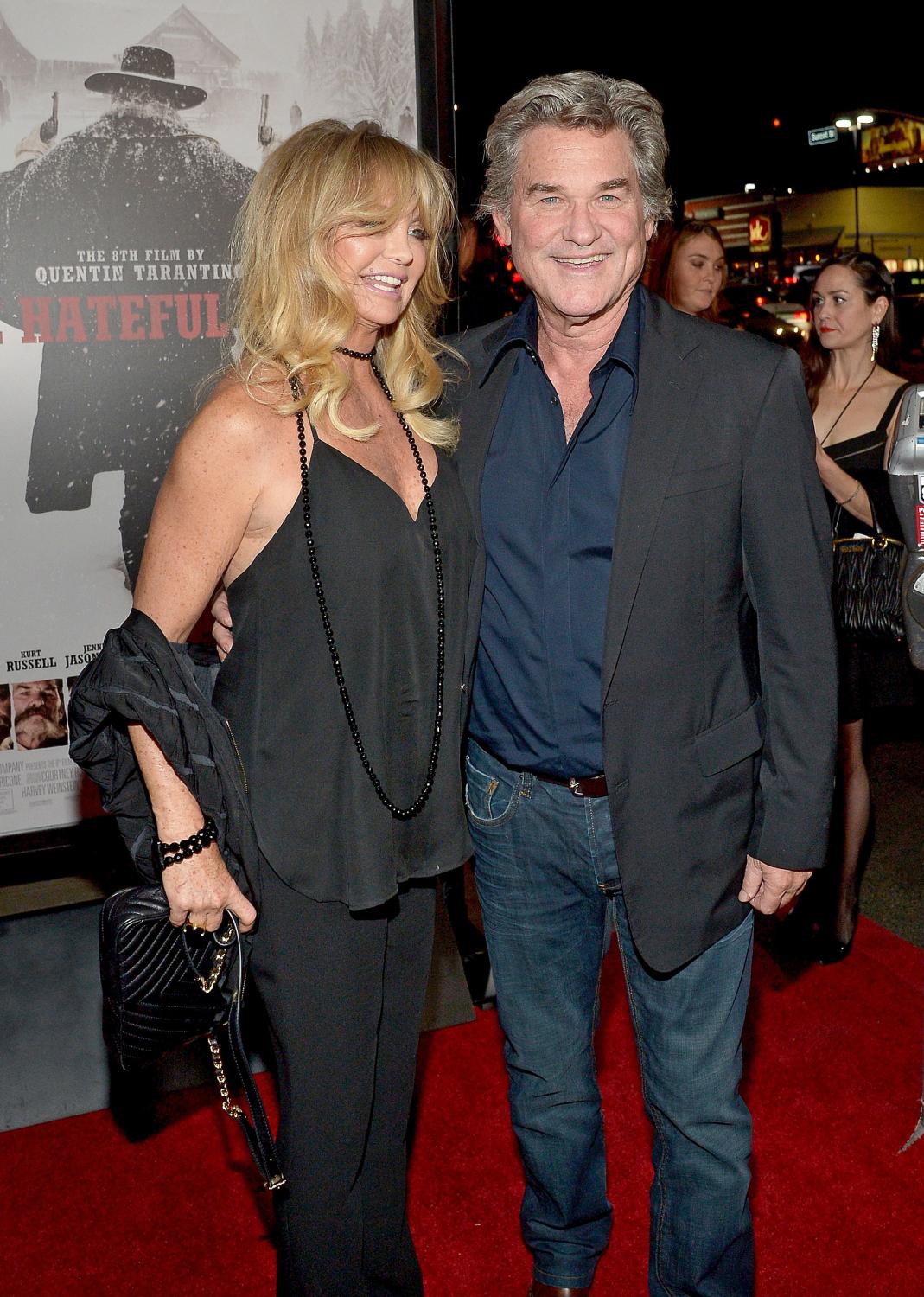 Kurt Russell i Goldie Hawn na premierze filmu "Nienawistna ósemka"