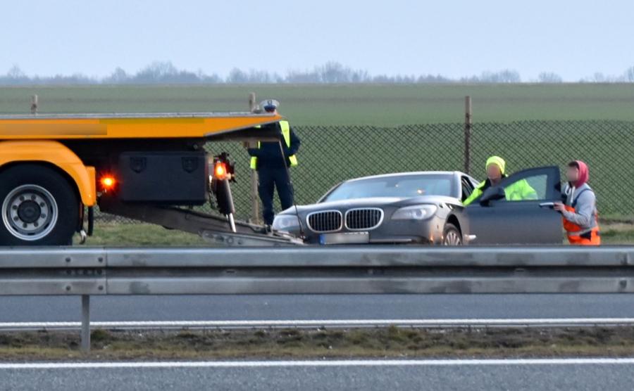 Miejsce wypadku prezydenckiego BMW